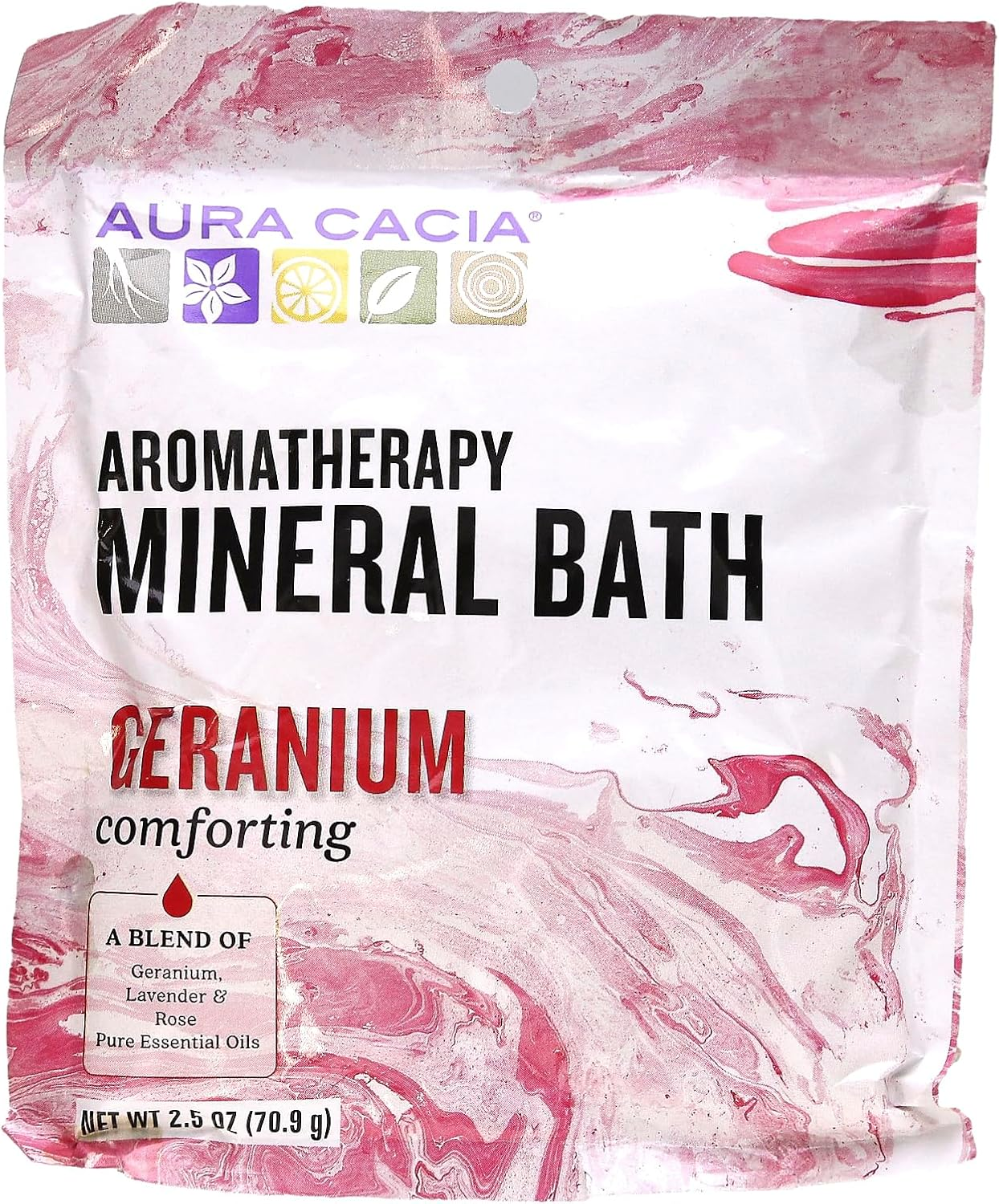 Aura Cacia Mineral Bath, Comforting Geranium, 2.5 Ounce image number 4