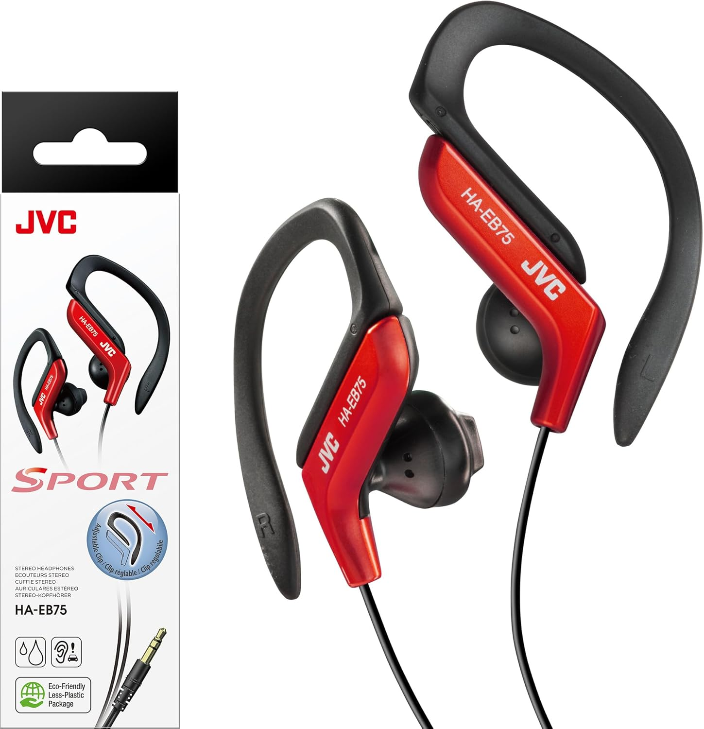 JVC HAEB75R Sports Clip Headphone, Red - Pink image number 7