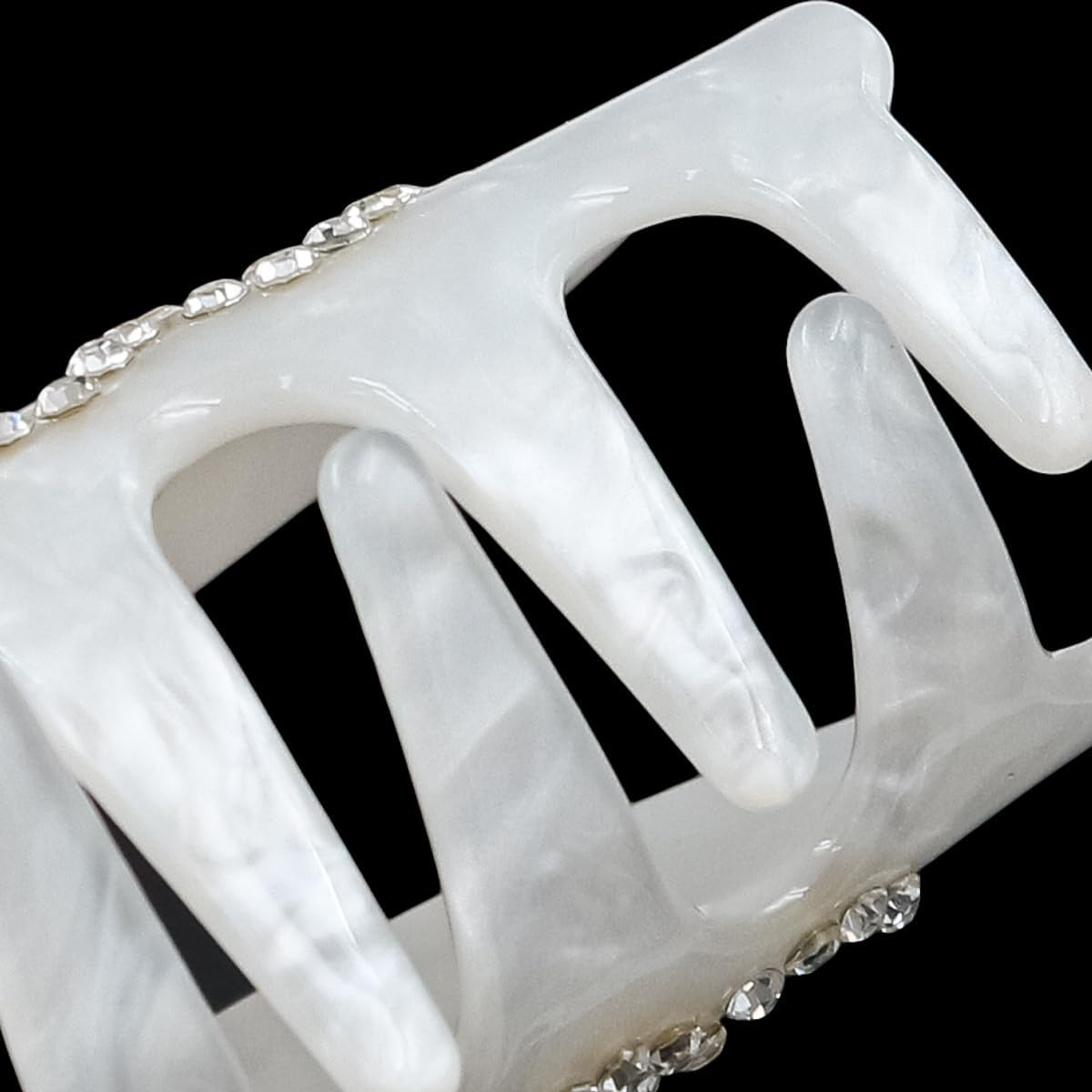 ANCLLO Exquisite Bridal Hairpins Acrylic Rhinestone Hairpins Rhinestone Banana Hairpins Bridal Hairpins for Bride Bridesmaids Wedding Party Accessories