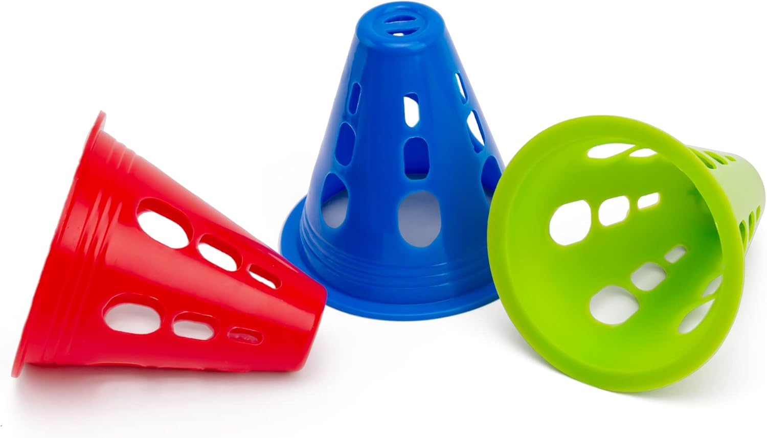 3 Inch Plastic Windproof Slalom Cones Inline Roller Skating Cones Pile Cup Roadblocks Traffic Road Cones Set with Holes for Skate Practice Sport Training - 5 Colors 20 Pcs Style 2 image number 2