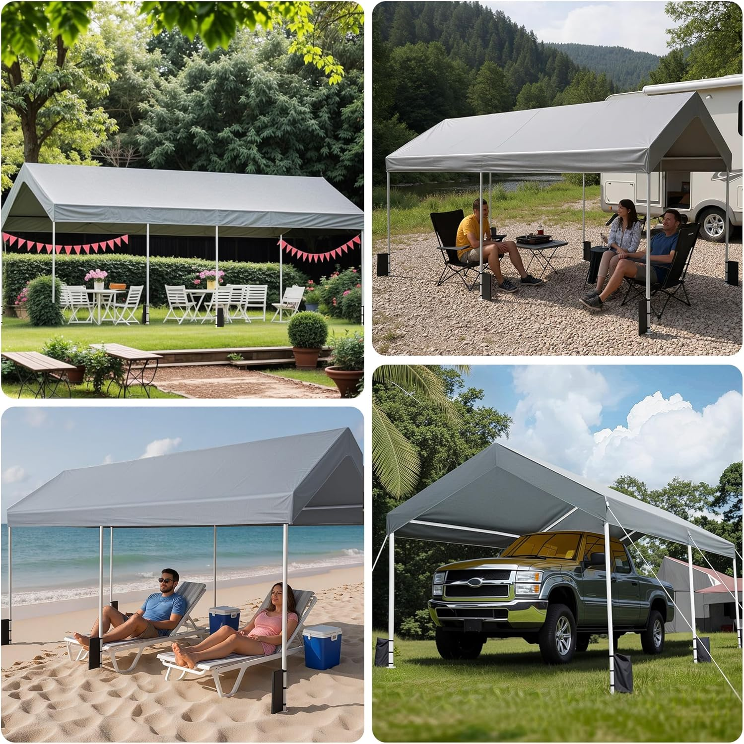 Advwin Canopy Weights Bags 4 Pack, Leg Weights Sand Bags without Sand, for Outdoor Pop up Canopy Tent Patio Umbrella Sun Shelter Gazebo Canopies, Black image number 3