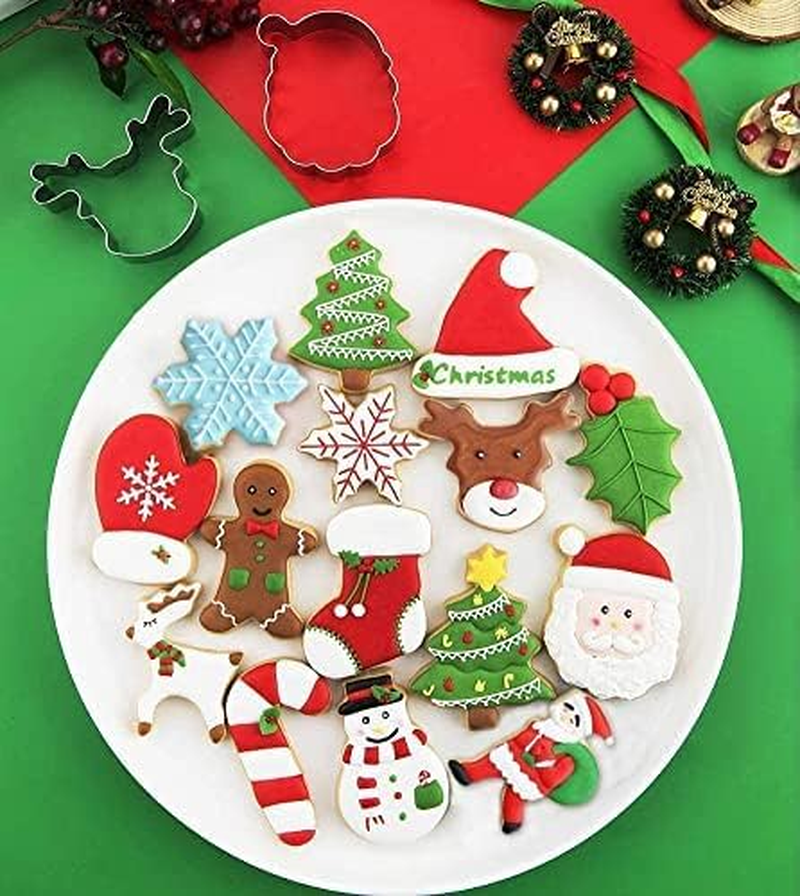 Keepaty Christmas Cookie Cutters for Kids Set of 6 - Xmas Biscuit Cutter Pastry Cutters Christmas Tree Snowman Ginggerbread Man Snowflake Reindeer Head Shapes for Baking image number 6