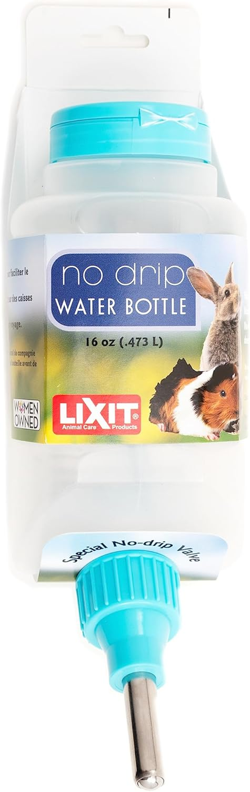 Lixit Top Fill No Drip Water Bottles for Rabbits, Ferrets, Hamsters, Guinea Pigs, Rats, Chinchillas and Other Small Animals (44 Ounce, Granite)