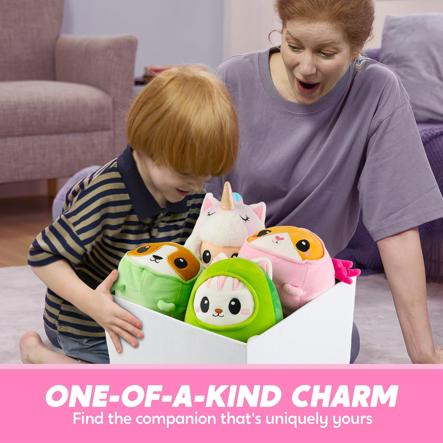 JOYIN Stuffed Animal, Kawaii Axolotl Cat Plush Toy, 11" Soft Plushie, Cute Pillow for Kids and Adults, Surprise Birthday Gift Boys and Girls (Catxolotl) image number 1