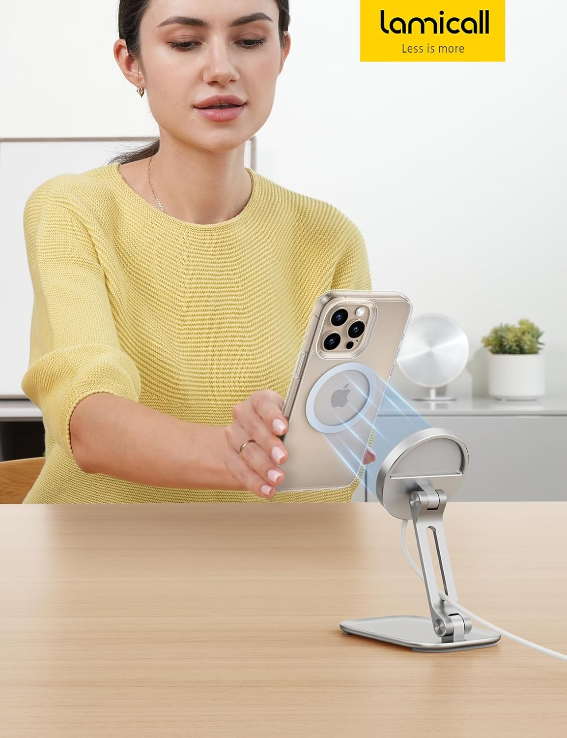 Lamicall for Mag Safe Sticker Ring - 4 Pack Powerful Magnetic Ring - Mag Safe Ring Compatible with Mag Safe Magnetic Wireless Charger Case for Iphone 16 15 14 Pro Max Galaxy Android Accessories