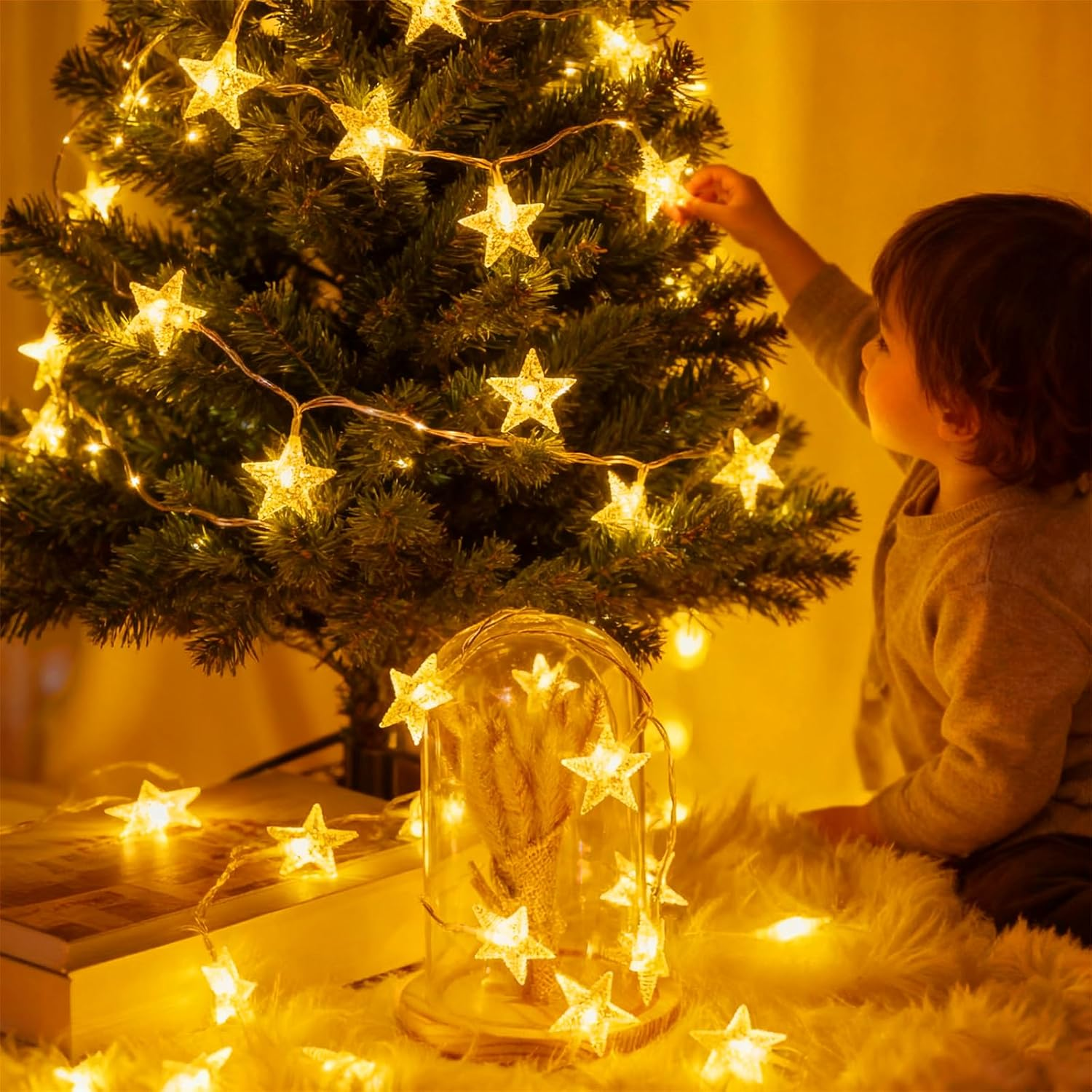 Star Fairy Lights, 6 M, 40 Pieces, LED Fairy Lights, Decoration Lightning for Party, Christmas, DIY, Wedding, Indoor Decoration, Outdoor