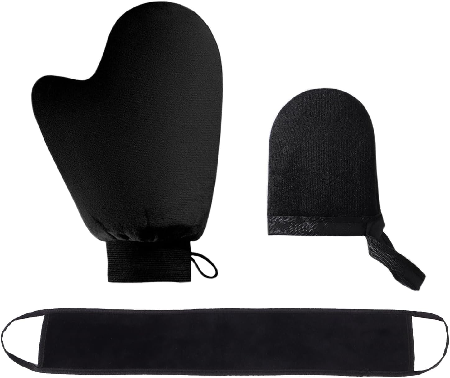 Tanning Mitt Set for Self-Tanning Mousse and Lotions - Elastic Tanning Gloves with Finger Slots for Back Applicator - Washable and Reusable Body Self Tanner Mitts (Pink)