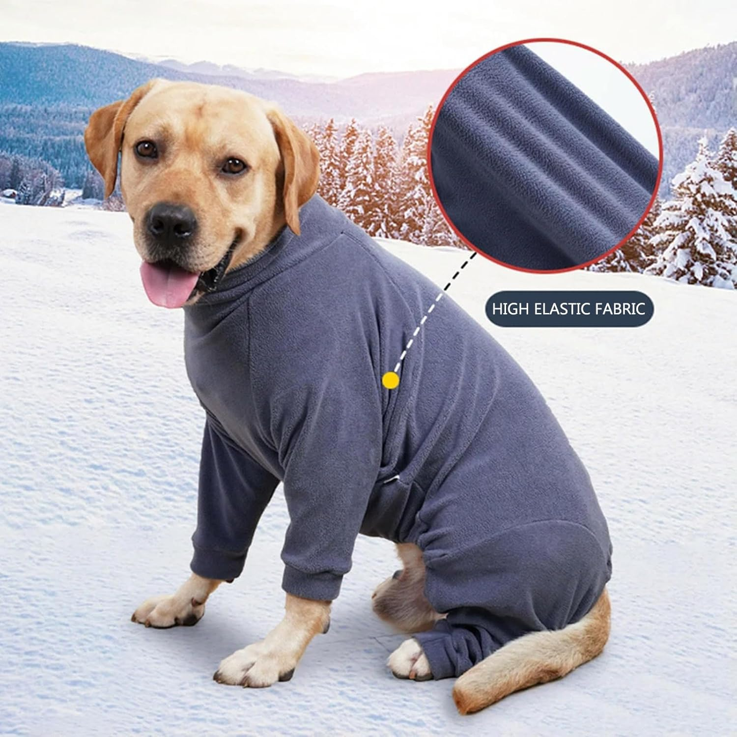 IUOUTG Dog Winter Coat Pet Pajamas for Large Dogs Warm Fleece Dog Jacket Windproof Dog Pullover Jumpsuit for Small Medium Large Dogs Walking Hiking Travel Sleep image number 3