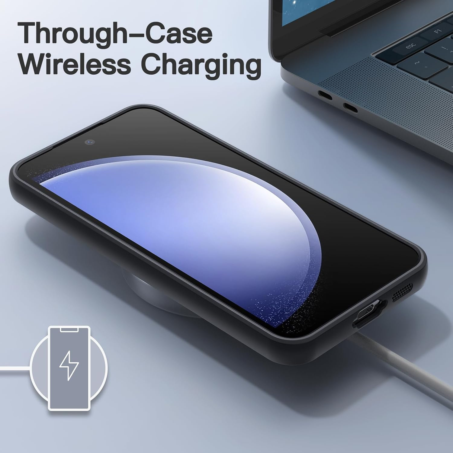 Jetech Matte Case for Samsung Galaxy S23 FE 6.4-Inch with Upgraded Camera Protection, Translucent Frosted Matte Back Shockproof Protective Phone Cover (Black) image number 2