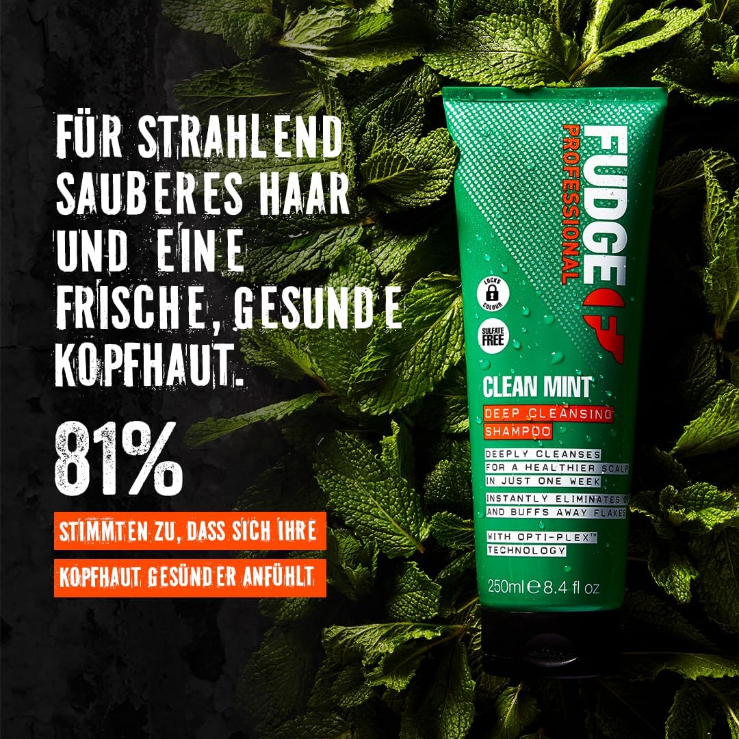 Fudge Clean Mint Shampoo, Deep Cleansing, Clarifying Shampoo, Scalp Care, 5X Stronger Hair, 250 Ml image number 2