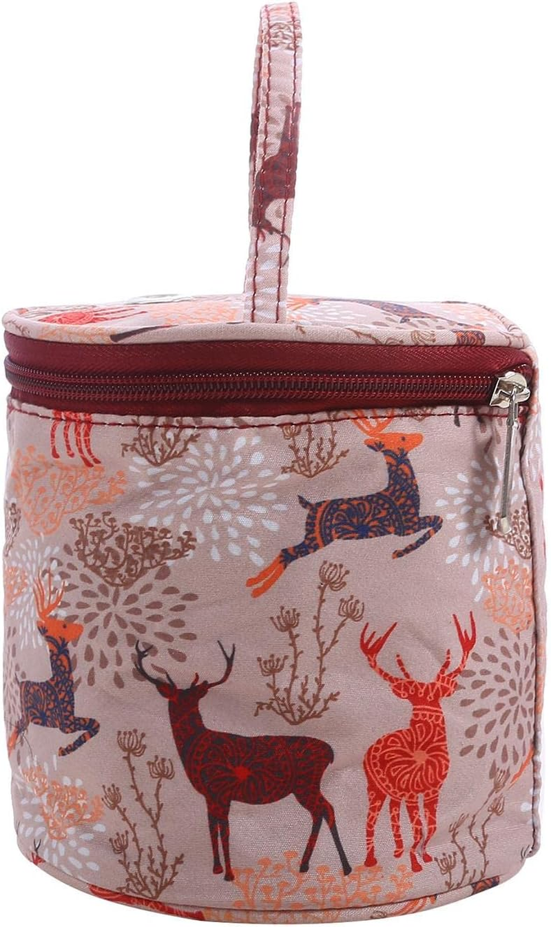 Colaxi Durable Crochet Bag with Handle Small Crocheting Knitting Supplies Tote Gift Craft Organizer Portable Yarn Storage Bag for Crochet Beginners