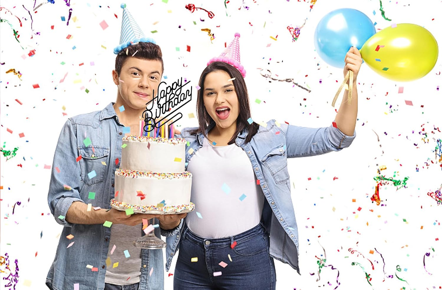 Happy Birthday Cake Topper,Acrylic Cake Toppers,Birthday Party Decoration Supplie (Black)