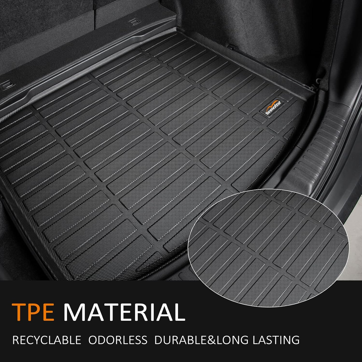 Binmotor-All Weather Floor Mats Cargo Liner Set for BMW X1 2023-2026, 1St & 2Nd Row Full Set, TPE Mats Heavy Duty Car Floor Liners-Black for X1 Accessories