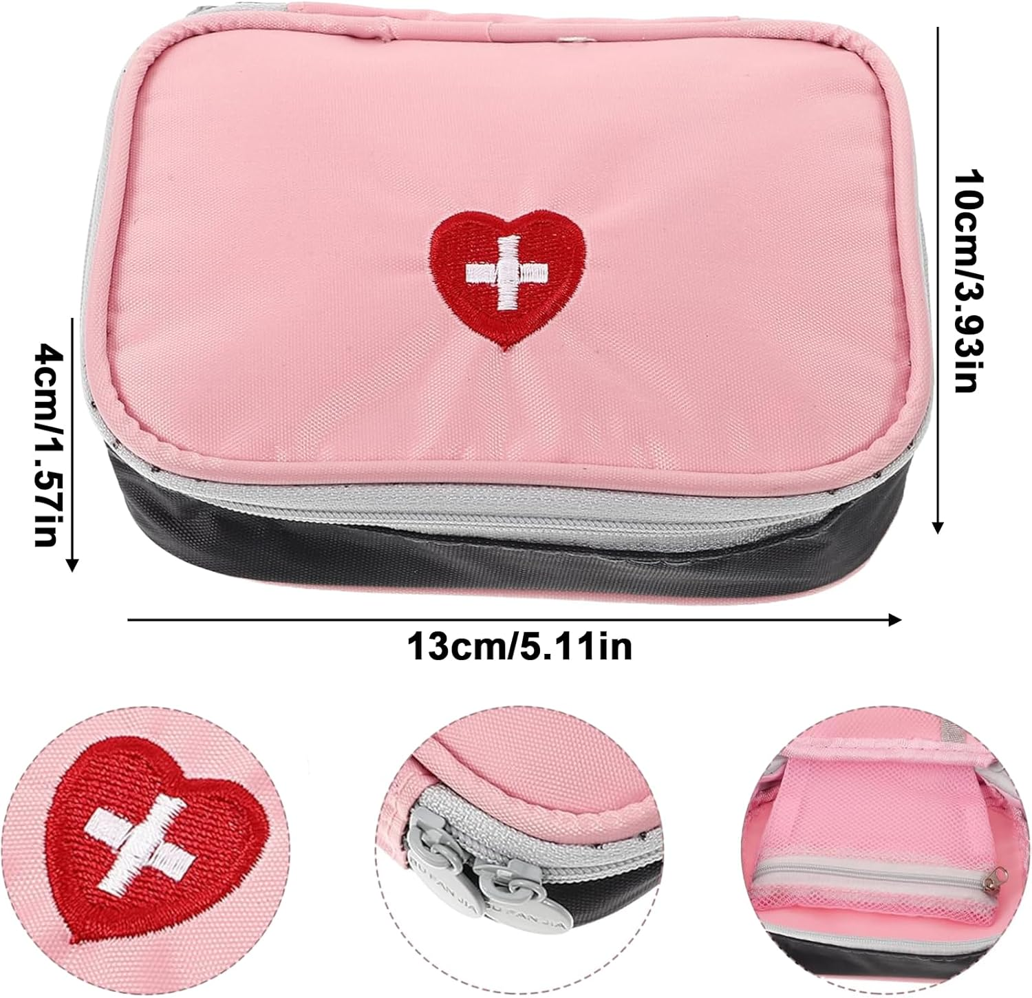 Travel First Aid Kit, Mini First Aid Kit with Compact Design for Travel, Home, Office, Outdoor Activities, Pink image number 2