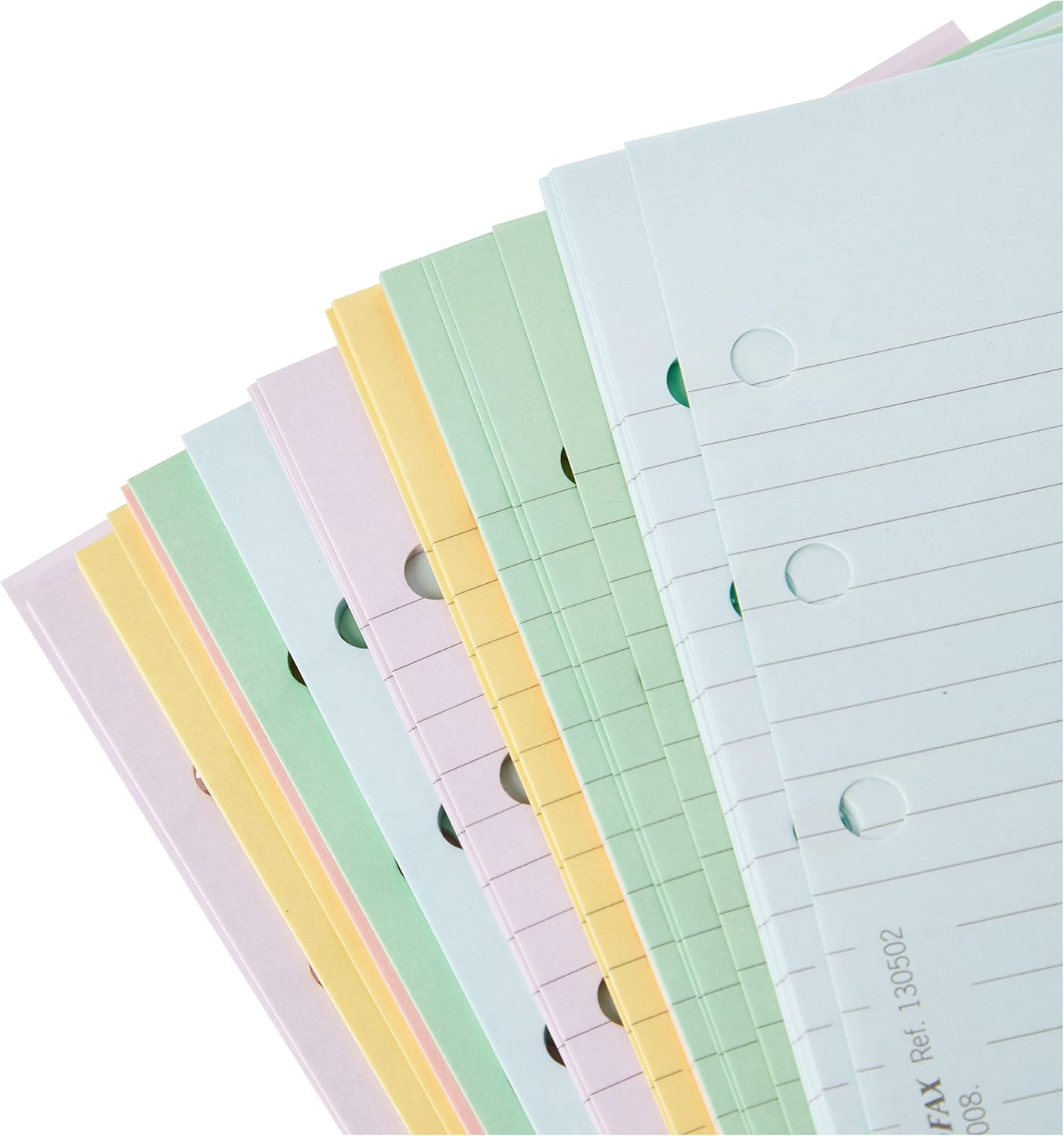 Filofax 130502 Personal Assorted Coloured Notepaper Plain and Ruled Value Pack 100 Sheets (95Mm X 171Mm)