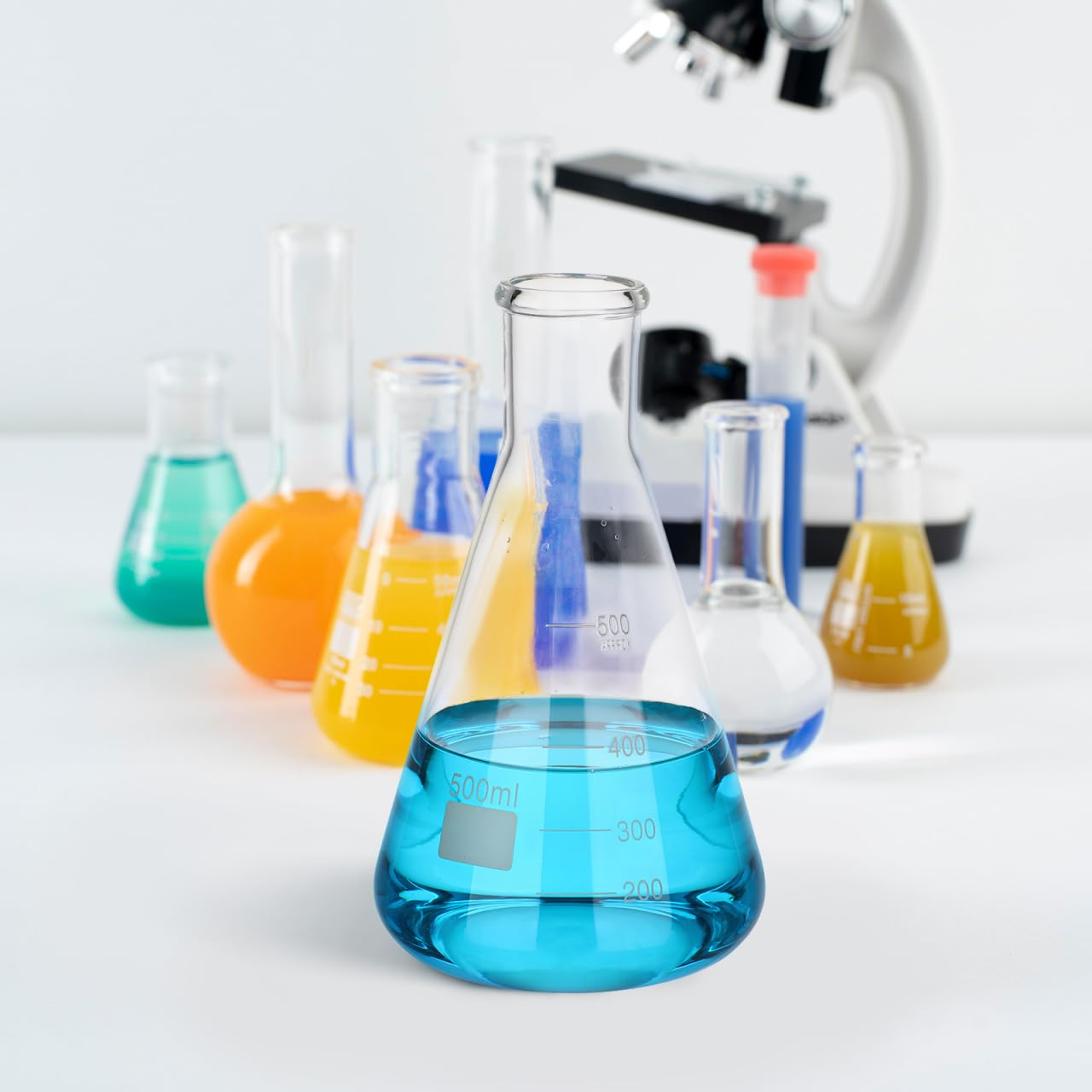 Mobestech Erlenmeyer Flask 500Ml Large Capacity Flat Bottom Glass Laboratory Beaker for Chemistry Distillation and Boiling Applications image number 4