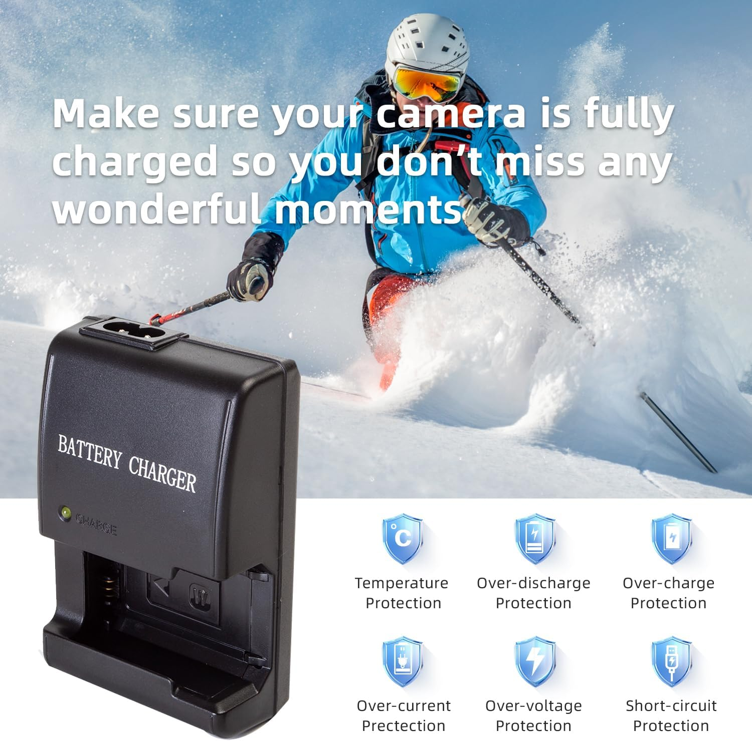 OCOIXINH NP-FW50 Battery Charger Compatible with Sony ZV-E10, A6000, A6400, A5100, A5000, A6500, A6300, Alpha 7, A7, A7II, A7R, A7RII, A7SII, A7S, NEX-3, RX10 Cameras image number 4