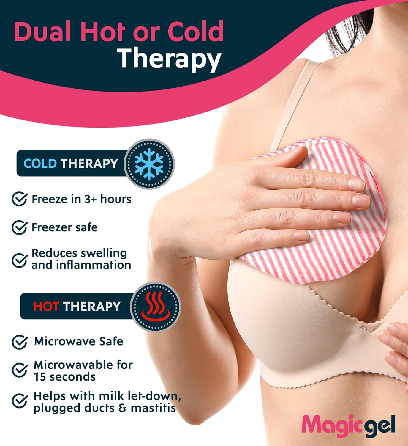 Magic Gel Breast Ice Packs - Hot and Cold Therapy ... image number 2