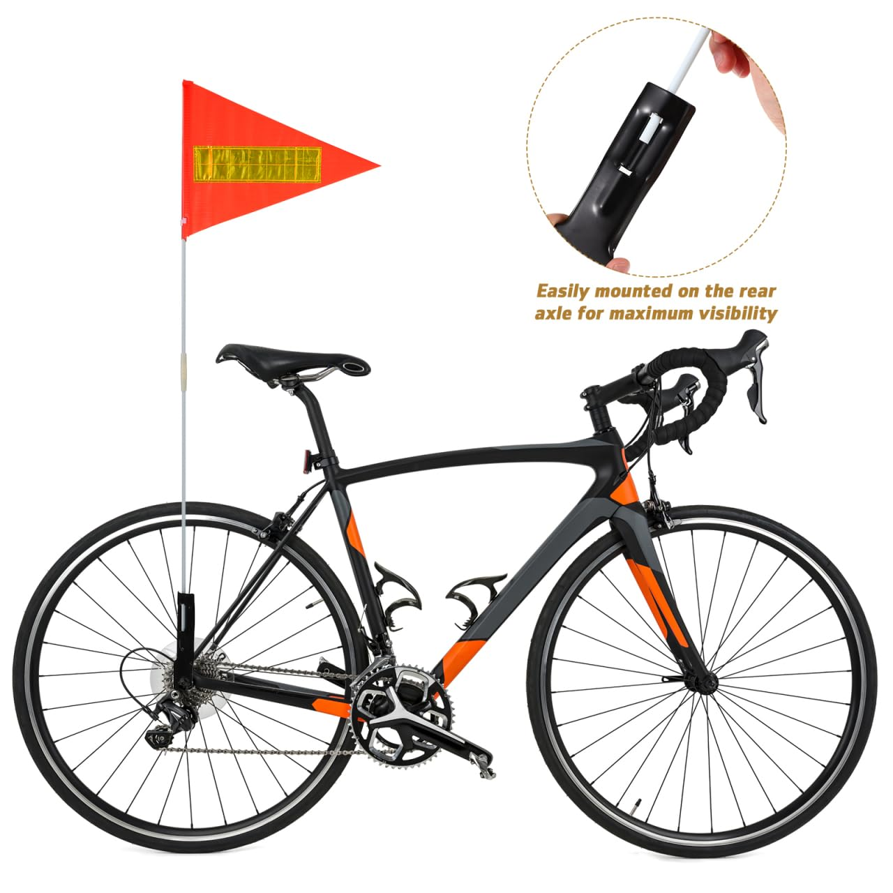 SUPVOX Reflective Bike Safety Flag with Durable Pvc High Visibility Warning Flag for Cycling Outdoor Activities Easy to Carry and Install image number 2