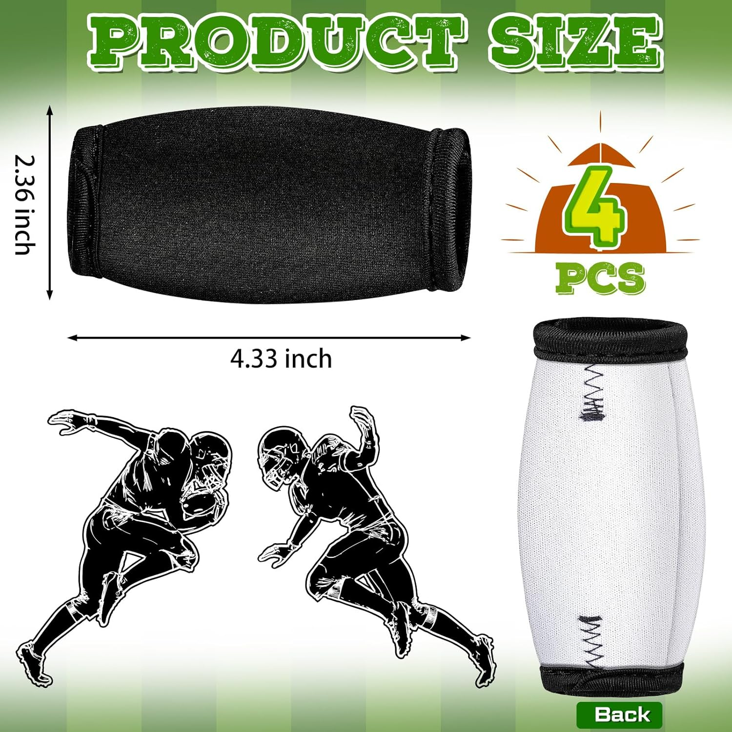 Libima 4 Pieces Small Size Football Chin Strap Cover Men'S Chin Strap Pad Helmet Pad image number 1