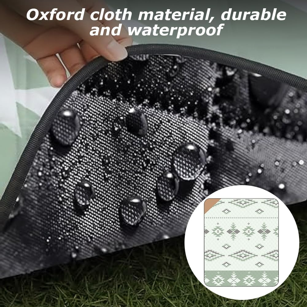 Picnic Mat,Leisure Sheet,Waterproof Foldable Mat,Picnic Blanket,Large Outdoor Blanket,For Grass, Beach,Waterproof Sandproof,Picnic Mat Washable Portable for Camping,Checkered Pattern image number 3