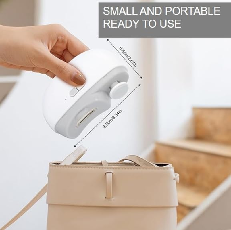 Electric Automatic Nail Clipper with Light & 2 Speeds,Fingernail Cutter and File 2 in 1 Design, USB Rechargeable Safety Fingernail Trimmer for Baby, Kids, Seniors and Adult (White) image number 4