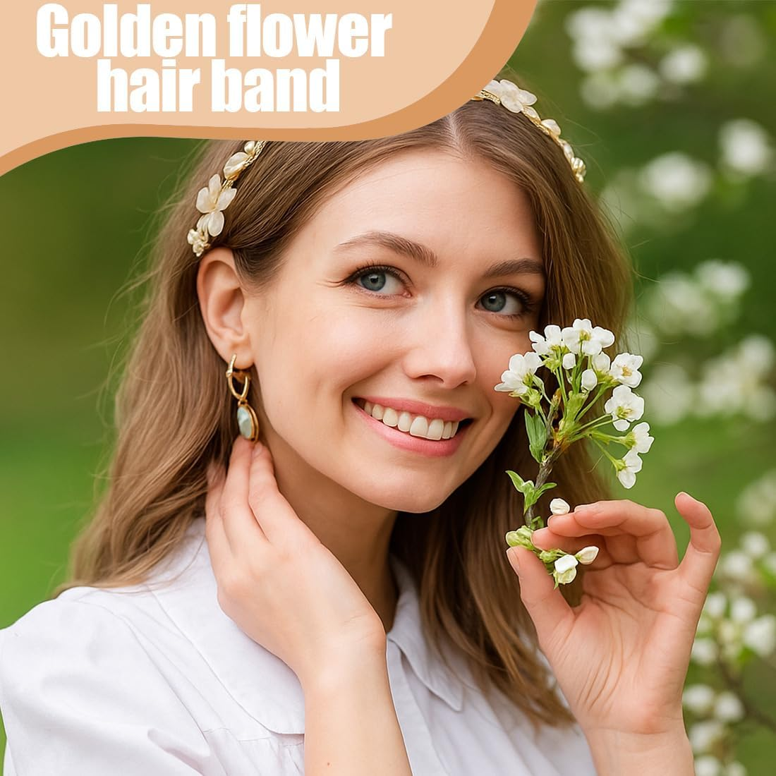 DWFEYOI Hair Accessories Communion Girls Hair Accessories Communion Girls Gold Flowers Headband Wedding Bridal Headpiece First Communion Festive