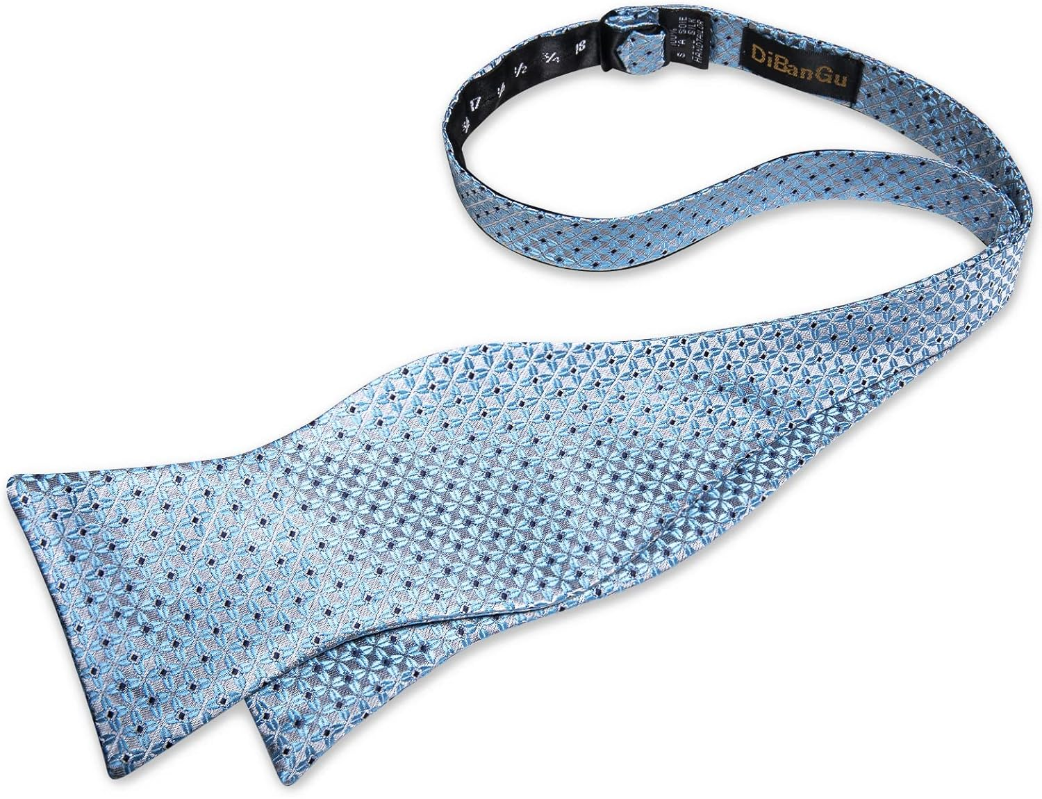 Dibangu Mens Silk Self Bow Ties,Woven Solid Striped Paisley Bowtie and Pocket Square Cufflinks Set for Men Tuxedo Wedding image number 3