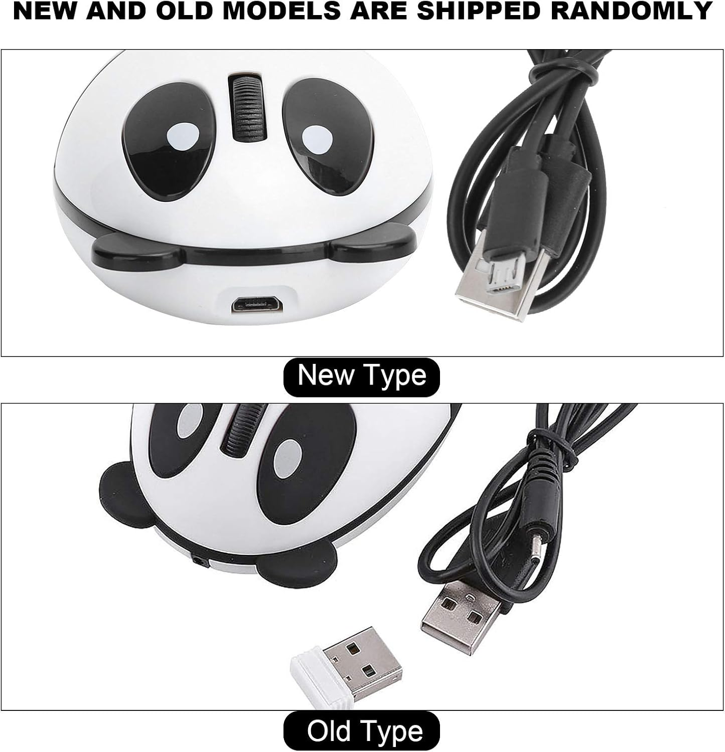 2.4Ghz Wireless Panda Mouse for Windows, Mac OS X, Linux, Android, Ios,Rechargeable Optical Panda Mouse with USB Receiver image number 1