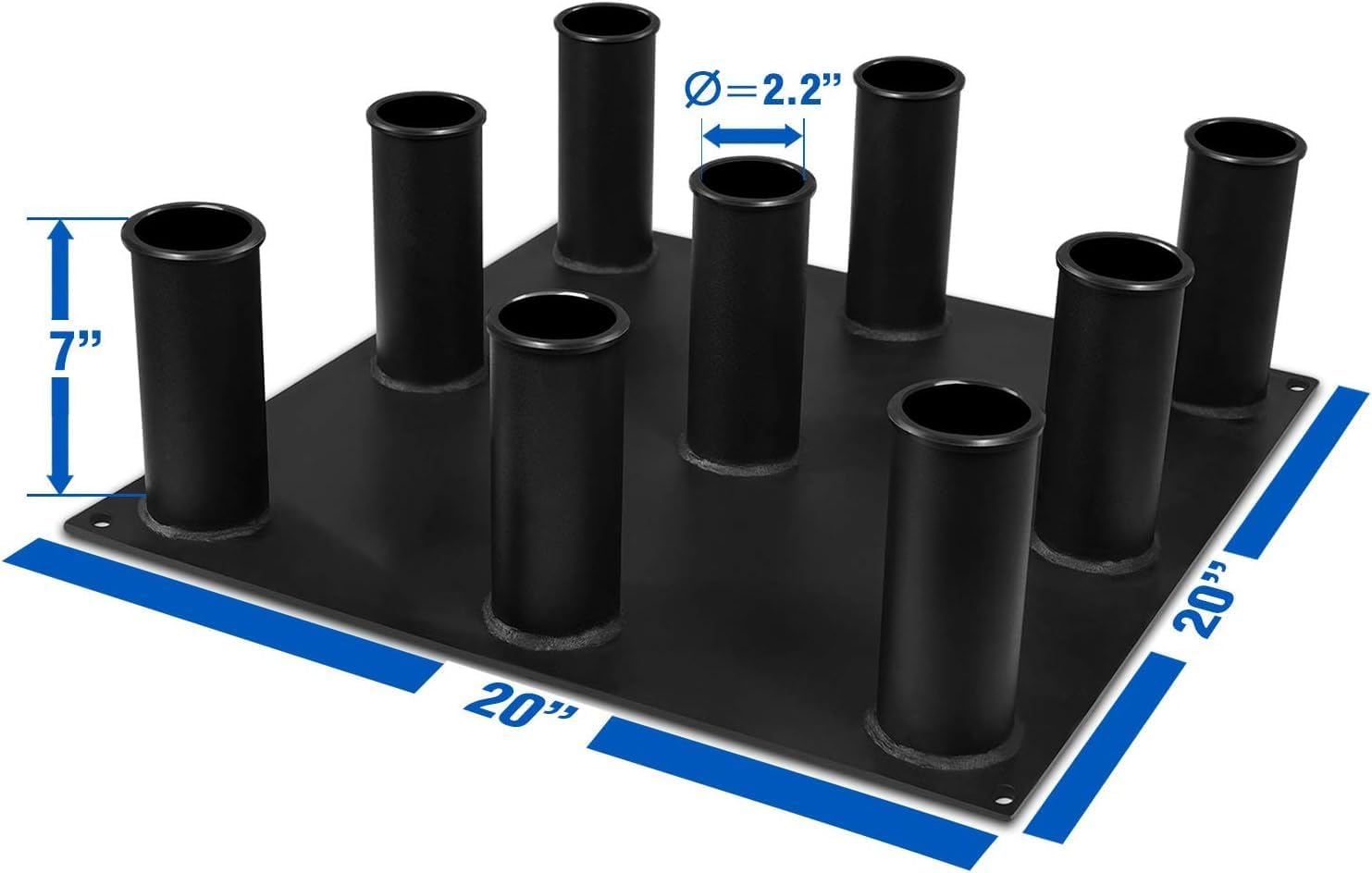 Yes4All Barbell Holder Vertical Storage Rack, Home Gym Organizer, Barbell Storage Rack Fit 2-Inch Olympic Bars, Curl Bars, Triceps Bars, Dumbbell Handles. image number 2