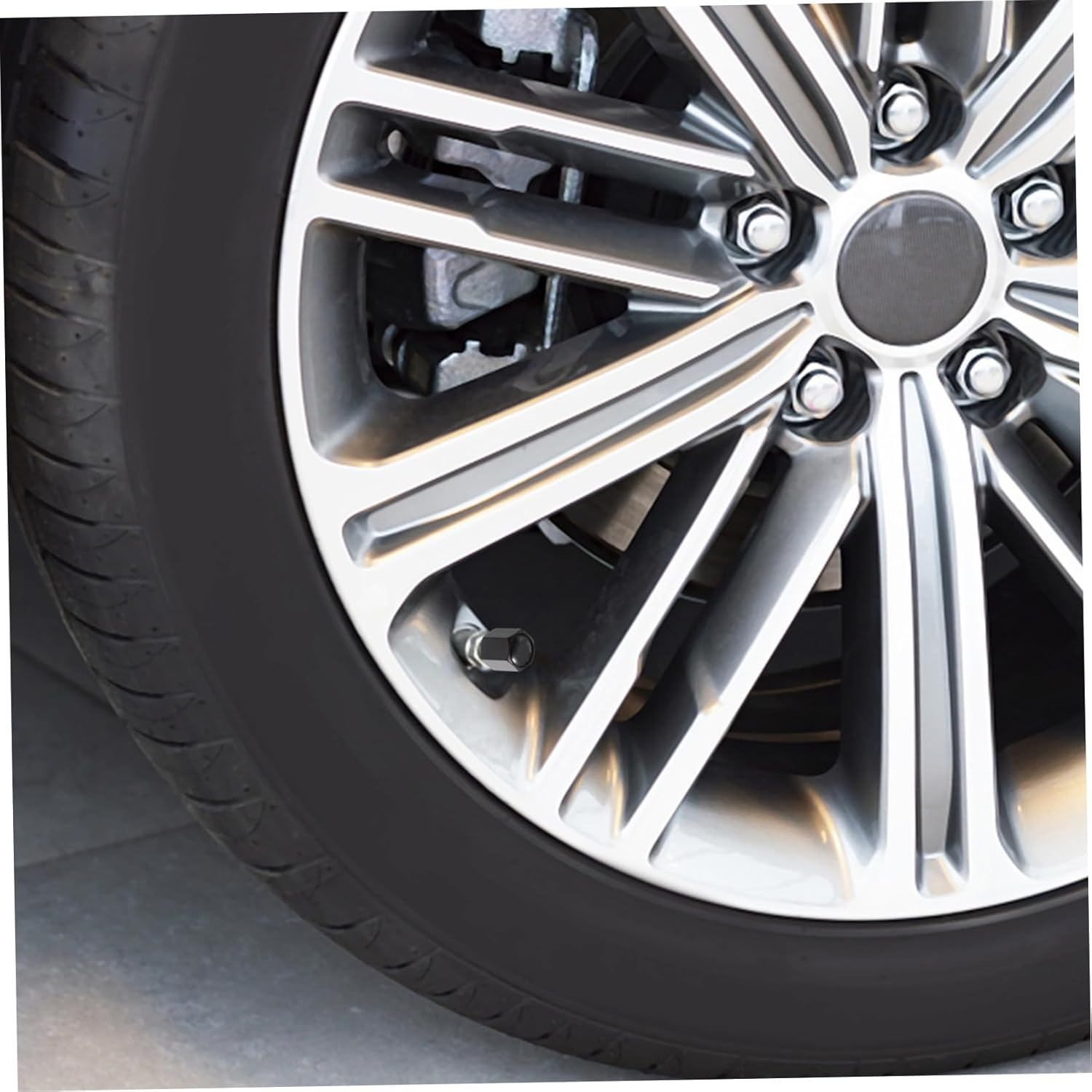 OSOLADY Anti-Theft Zinc Alloy Vehicle Stem Caps with Wrench Black Metal Car Tire Valve Covers Suitable for Automotive Wheels and Tires