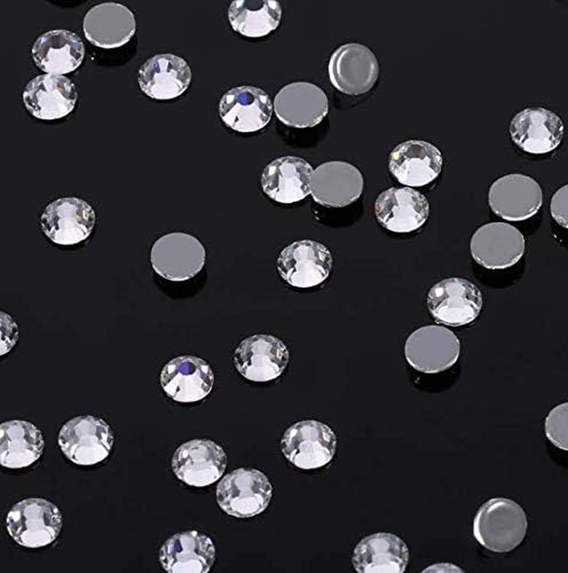 1440 Pieces SS10 Crystal Flat Back Brilliant round Rhinestones Glass Stones Glitter Gems Transparent Faux Diamond (Clear, 2.8MM) image number 2