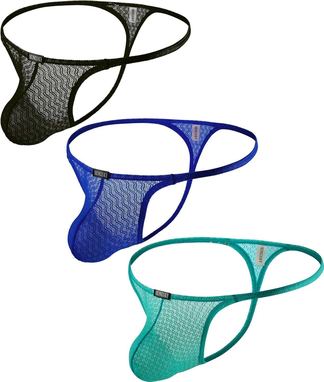 Ikingsky Men'S Sexy Lace G-String Underwear Sexy Pouch Thong Underwear Soft Y-Back Underpanties for Men