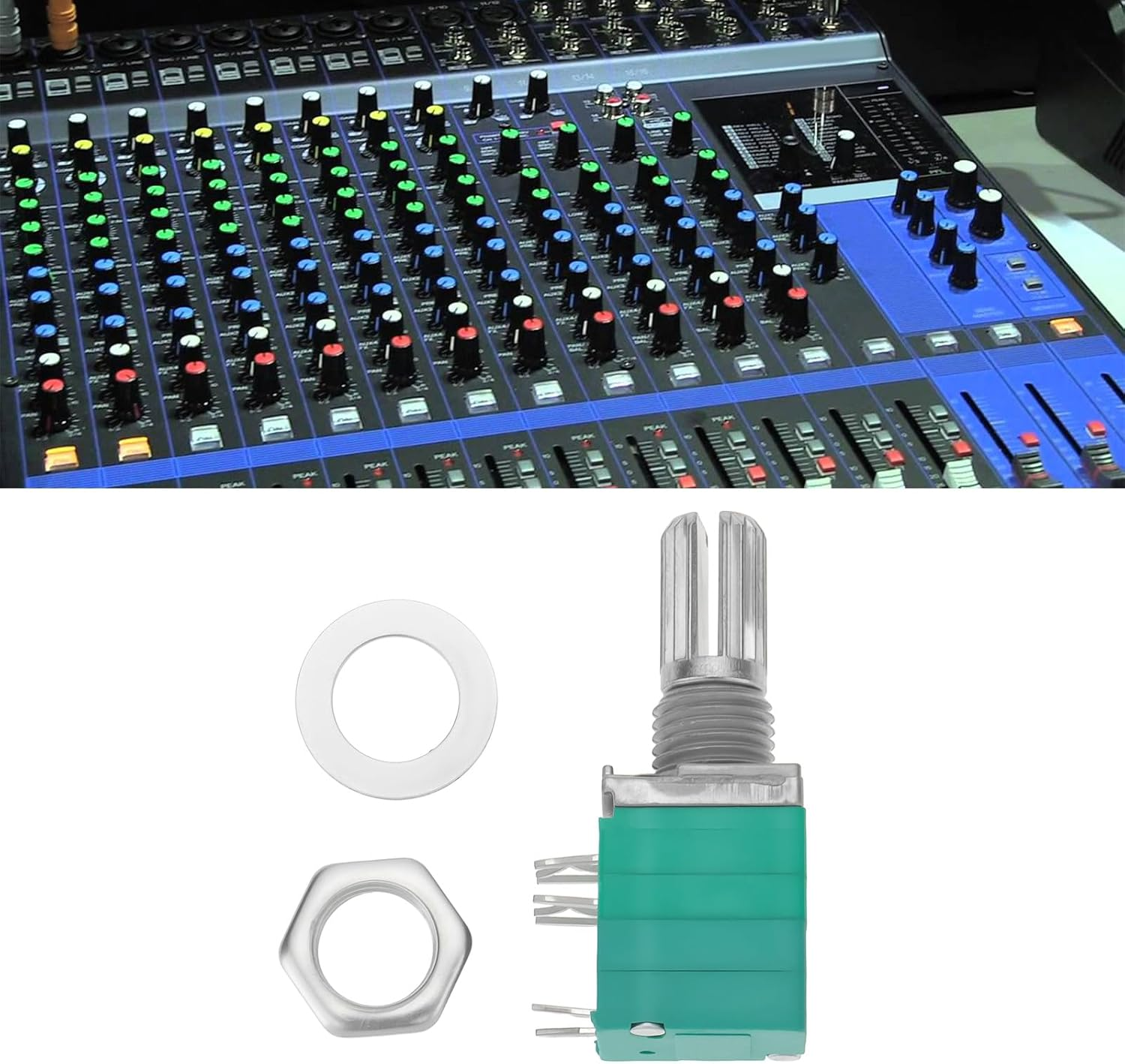Create Idea 4X 8-Pin Linear Single-Turn Potentiometer with Switch Dual Carbon Film B50K 6Mm RV097NS for Audio Equipment Amplifier