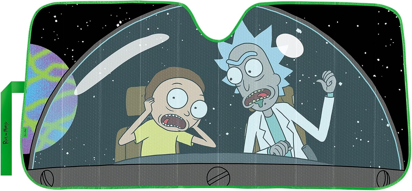 Plasticolor 003955W01 Warner Bros. Rick and Morty Accordion Sunshade, Silver image number 2