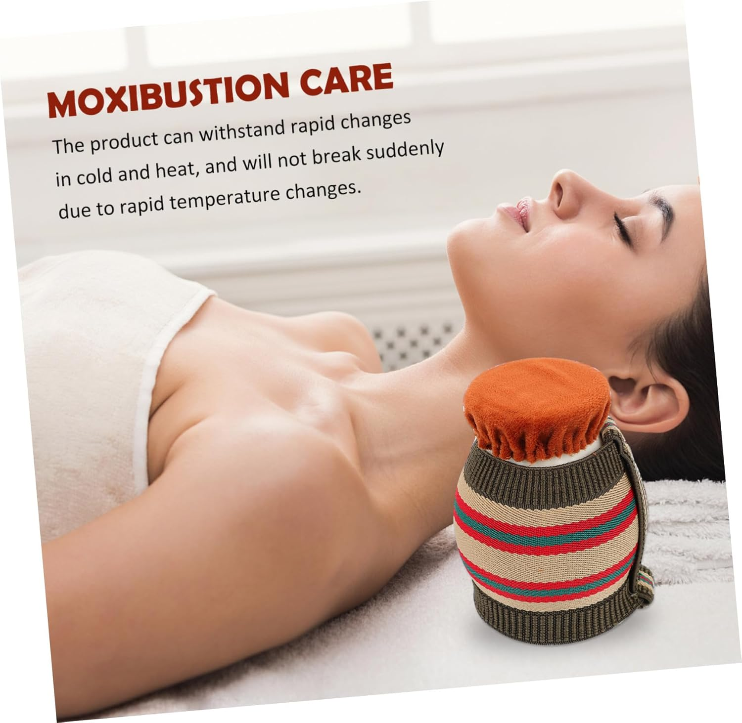 Ceramic Moxibustion Cup Household Dual Heat Insulation Moxa Burner Pot with Ash Mesh Ergonomic Handheld Therapy Tool for Full Body Scraping and Moxibustion Care - Assorted Color image number 3