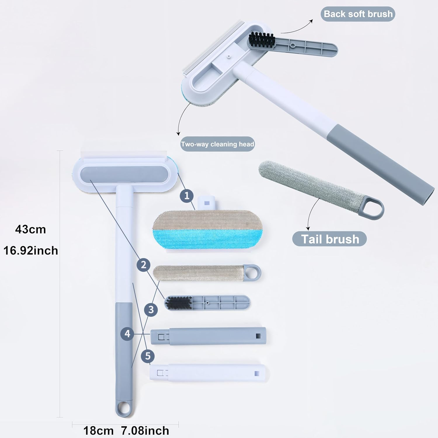 Cat Brush, Lint Remover Brush for Pet Hair, Adjustable Handle, Detachable Lint Brush, Durable & Gentle on Fabrics, Effortless Hair Removal for Sofa, Clothes, Blankets, Cat Trees, Large Brush Head image number 6