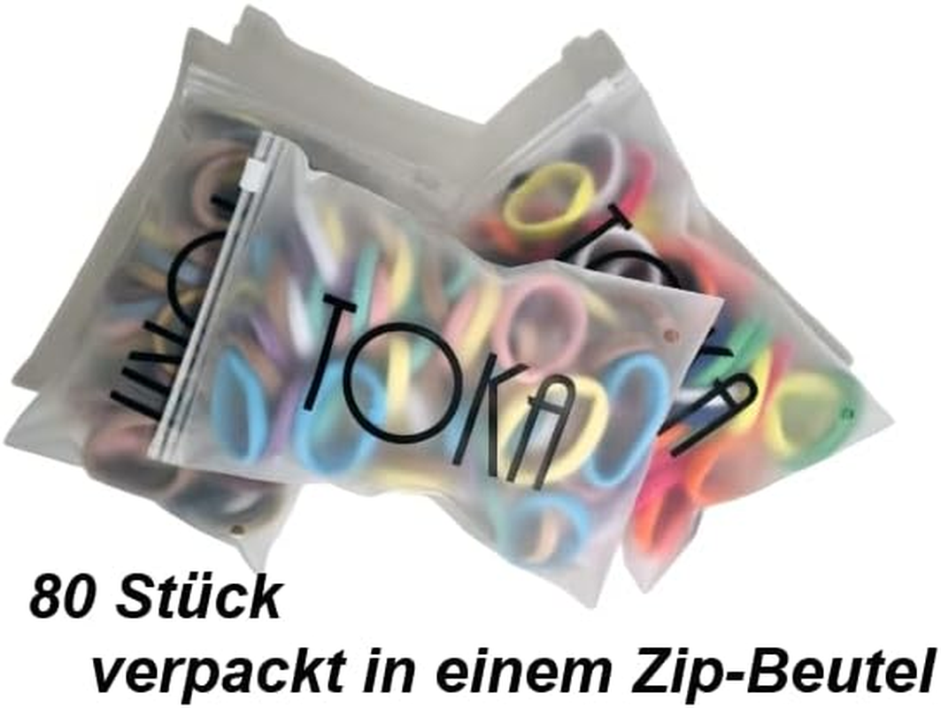 Elastic Hair Scrunchies 80Pcs (Multicolor_A) - Multicoloured (Multicoloured A) image number 2