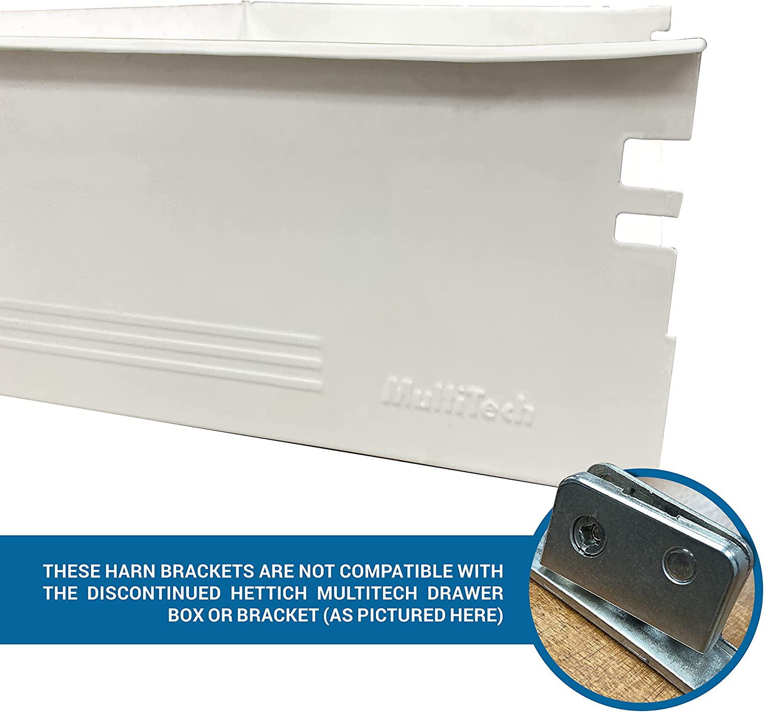 Rok Hardware Harn Impaz Drawer Box Slide Runner Left/Right Clip on Screw on Front Fixing Bracket Pair (1 Pair, Left/Right)