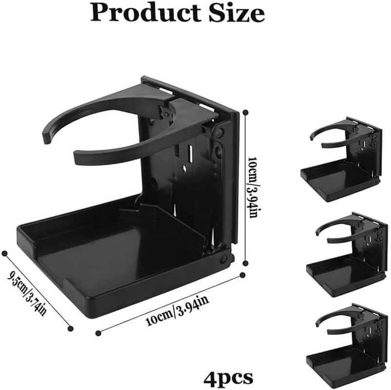 Folding and Adjustable Drink Holder,Adjustable Folding Drink Holder with Screws,Universal Car Cup Drink Holders Automotive Cup,Wall Mount Car Cup Holder for Truck Rvs Yacht Caravan (Black) image number 5