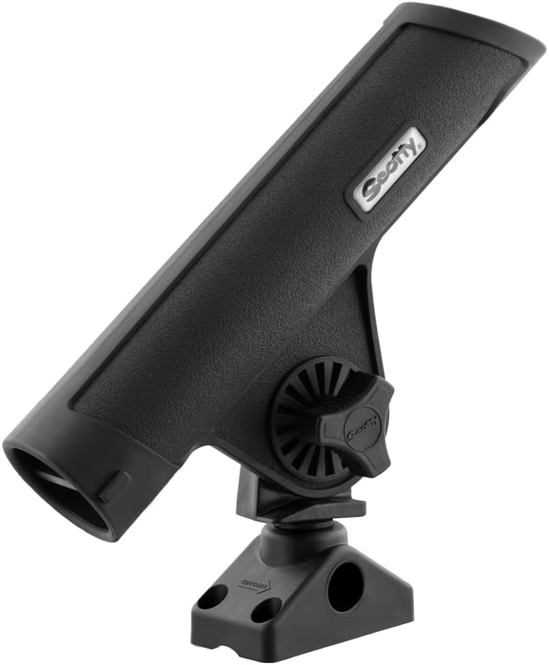 Scotty #350-BK Rodmaster II Rod Holder Black with 241 Side Deck Mount, Small