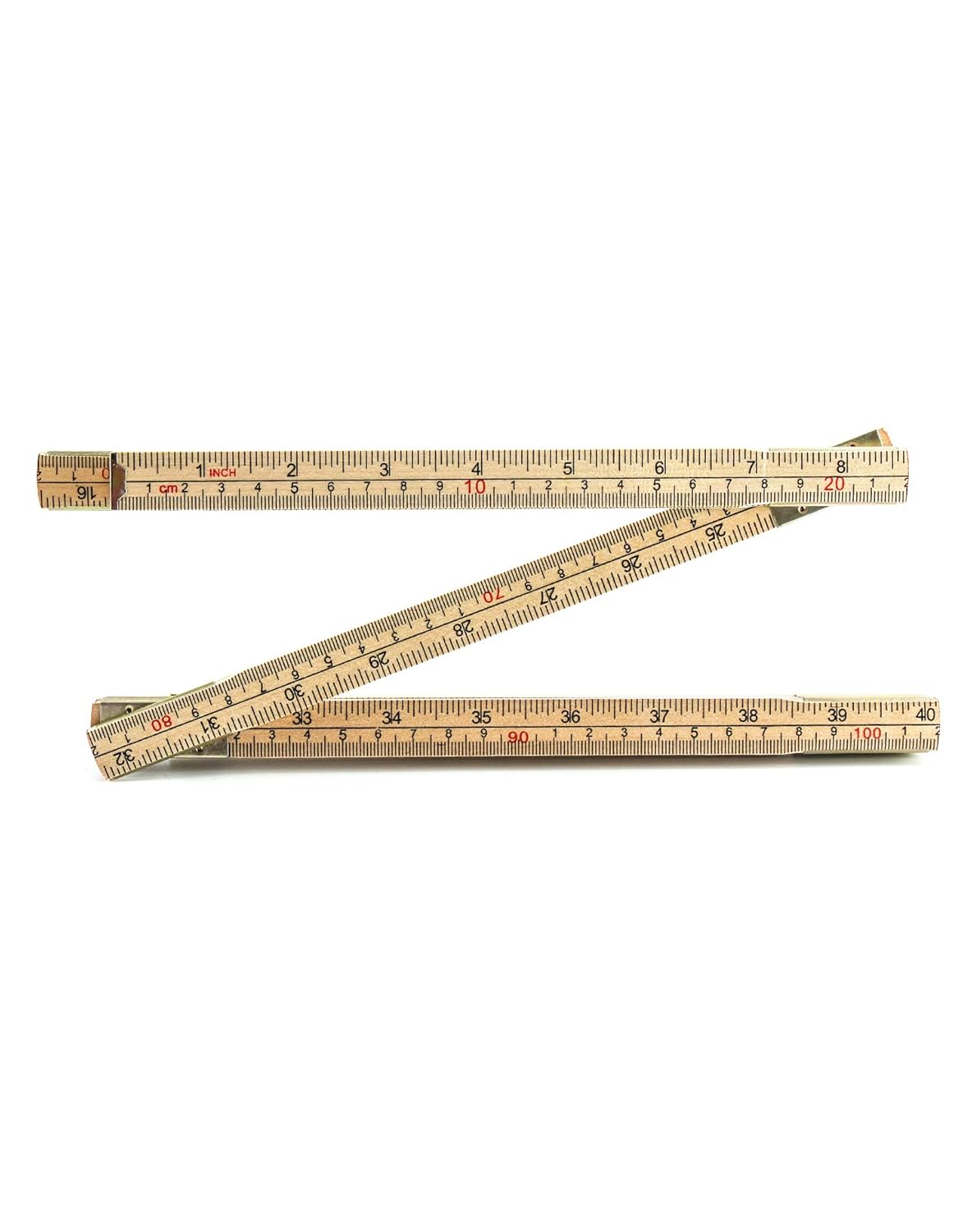 QWORK Folding Wood Rule, 2 Pack, 6FT 6 Inch Foldable Ruler with US and Metric Measurements for Carpenters image number 3