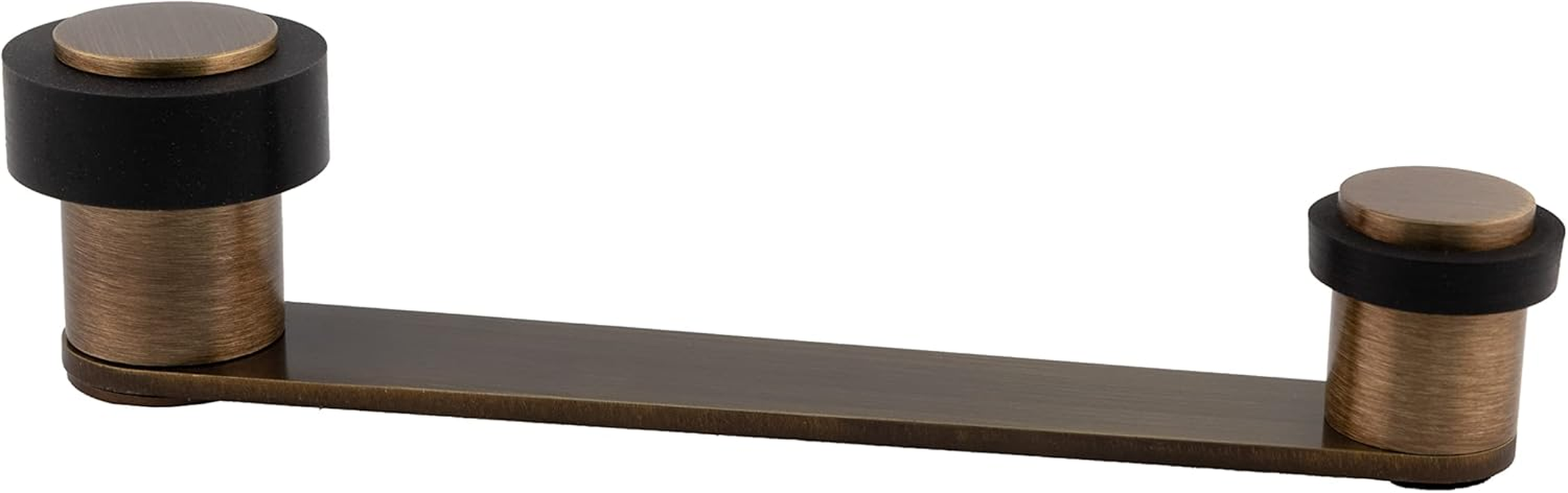 Door Stop with Rotating Holder for Door Thickness up to 100 Mm Brass Includes Screw and Dowel Ref I-253 EVI Fittings (Brass Old Leather - Rubber)