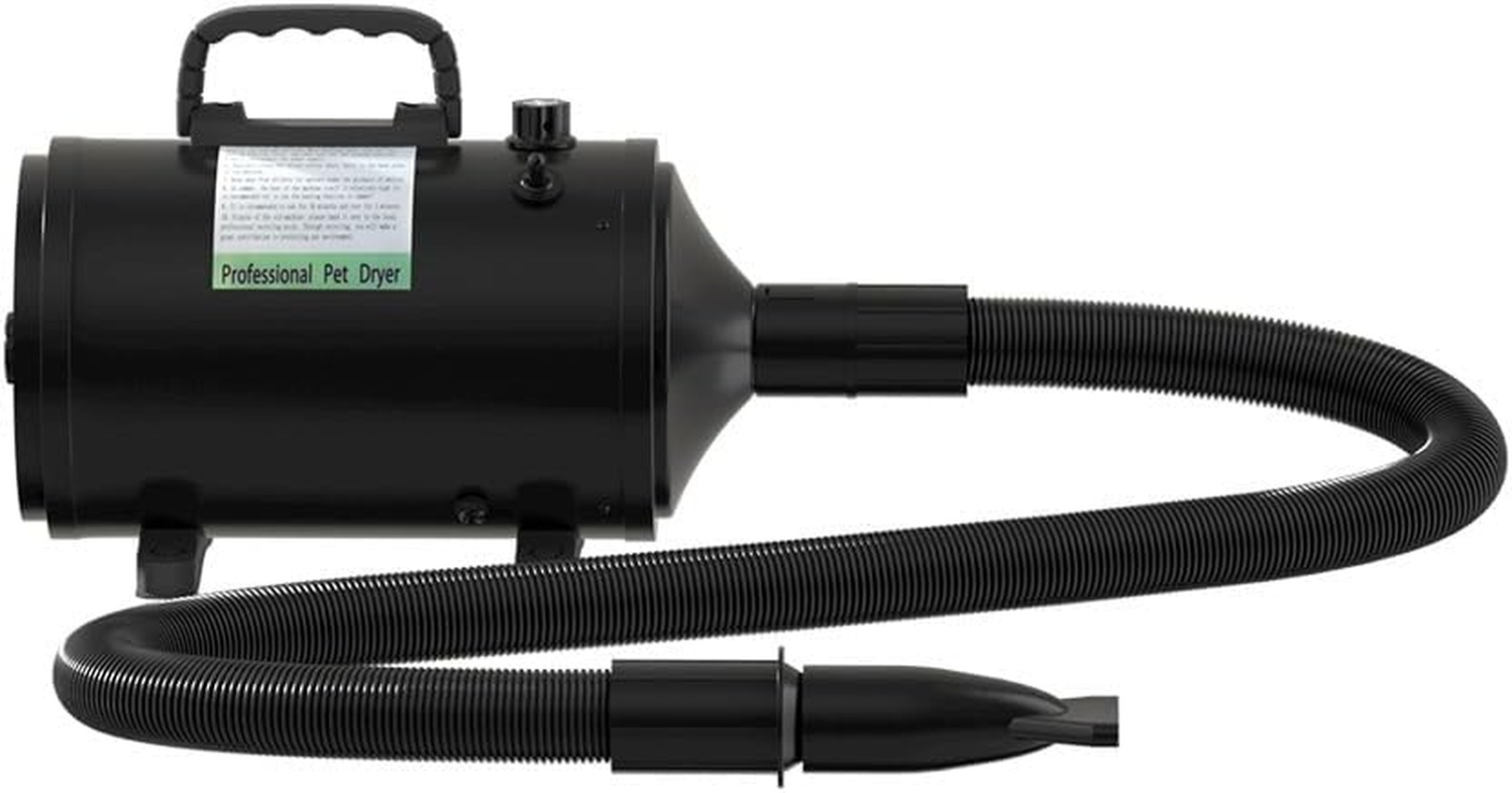 I.Pet Dog Hair Dryer, ABS Pet Grooming Vacuum Dogs Cat Speed Blower Hairdryer Blow Fast Heater Paw Washer Products, with Low Noise, 4 Different Nozzles and 200Cm Length Power Cord Black image number 5