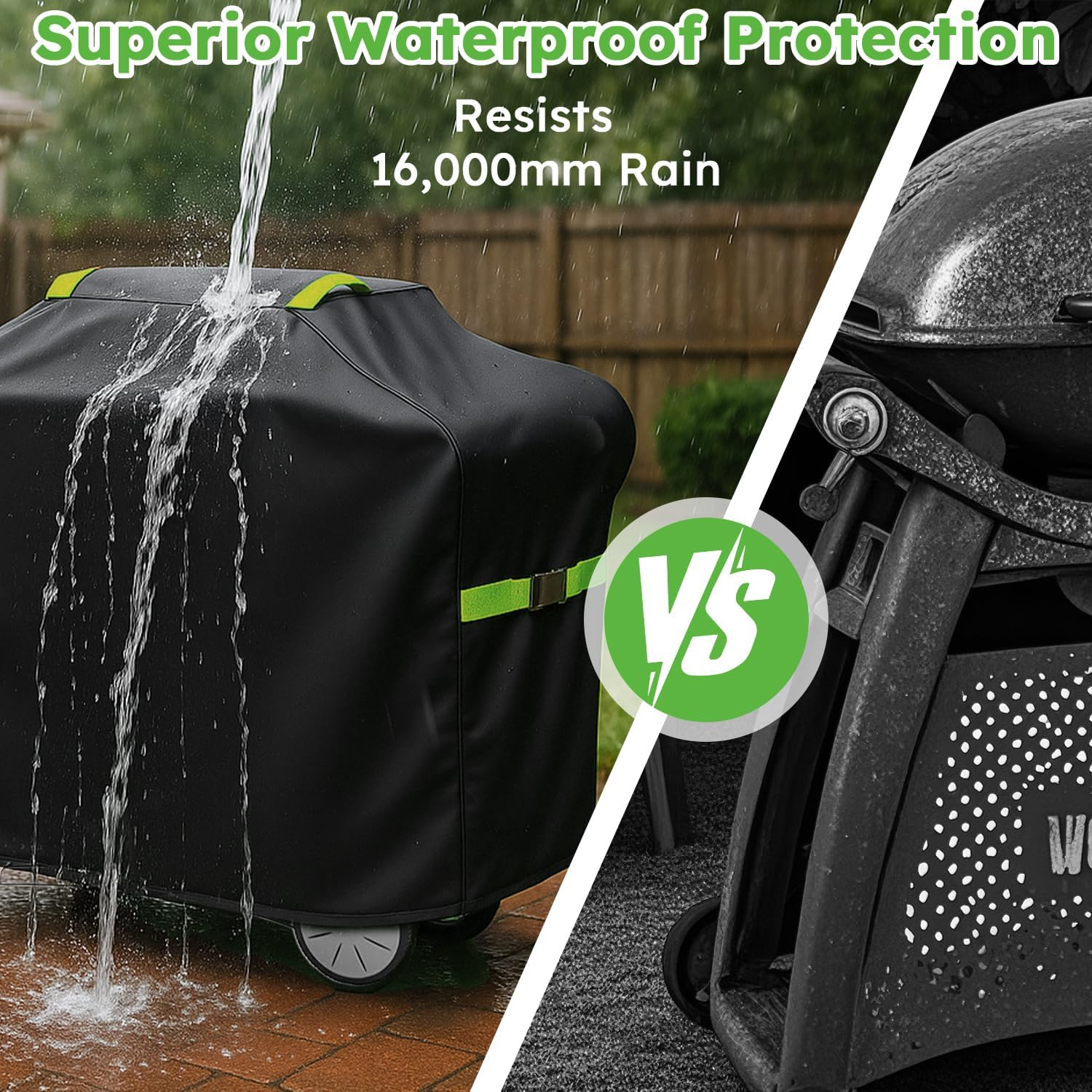 Grill Cover Heavy Duty 600D Oxford, Waterproof BBQ Cover with Straps & Handle, Outdoor Barbecue Grill Cover for Gas, Charcoal & Pellet Grills, Fits Weber, Char-Broil, Nexgrill,（145 &times; 61&times; 117 Cm） image number 2