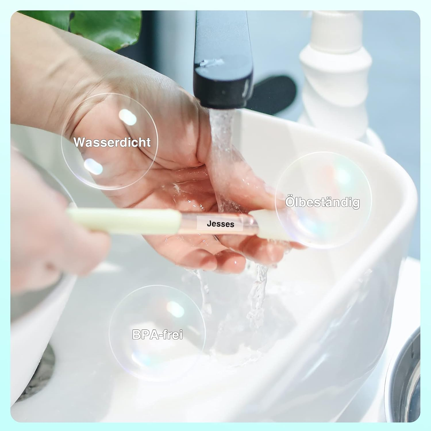 SUPVAN E10 Upgraded Label Maker Machine, Portable Label Printer, Compatible Android & Ios, Bluetooth Thermal Labelling Machine for Home, School, Office Organization, Cyan - E10 Green2 image number 3