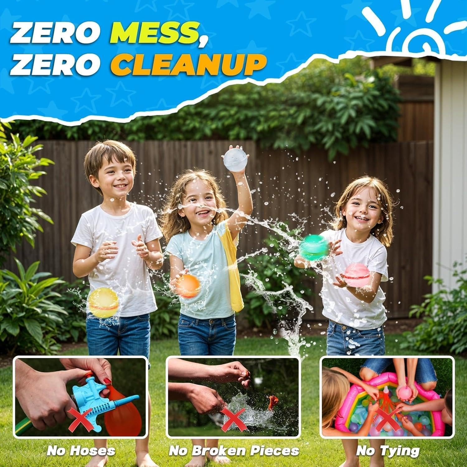 12Pcs Reusable Water Balloons with Mesh Bag, Latex-Free Quick Self-Sealing Water Balloons for Kids & Adults Water Games, Pool Toy, Bath Toy, Summer Party Supplies image number 4