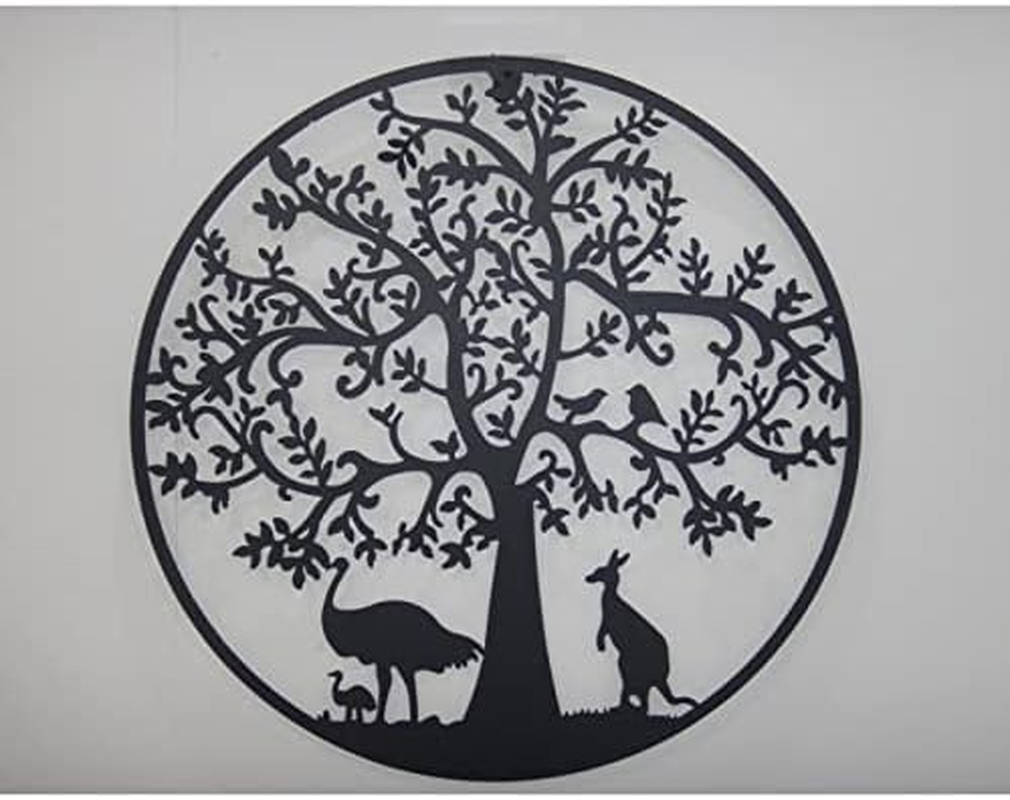 Lylac Iron Tree with Australian Animals round Wall Art, 99 Cm Size