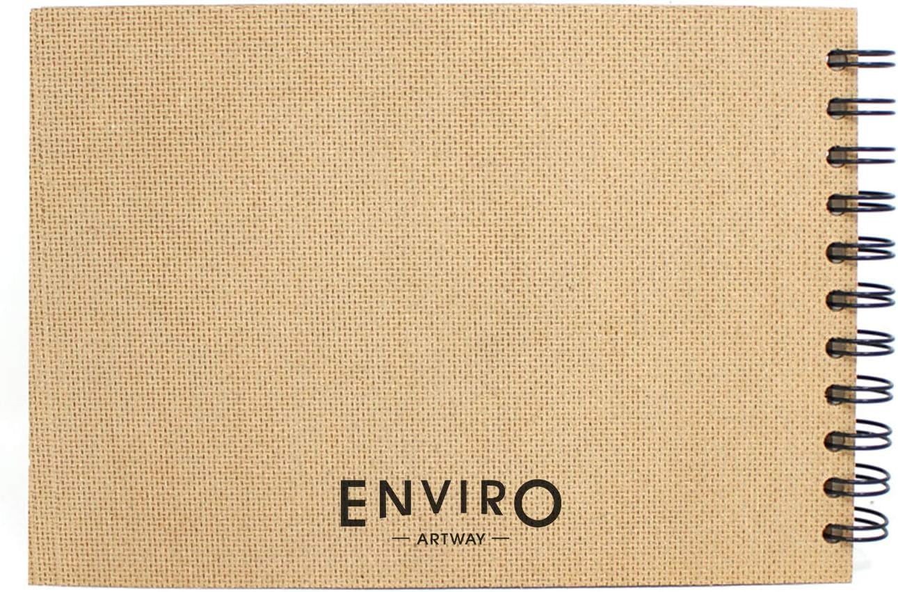 Artway Enviro Spiral Bound A5 Sketchbook - Landscape - 70 Sides (35 Sheets) of 100% Recycled 170Gsm Cartridge Paper image number 3