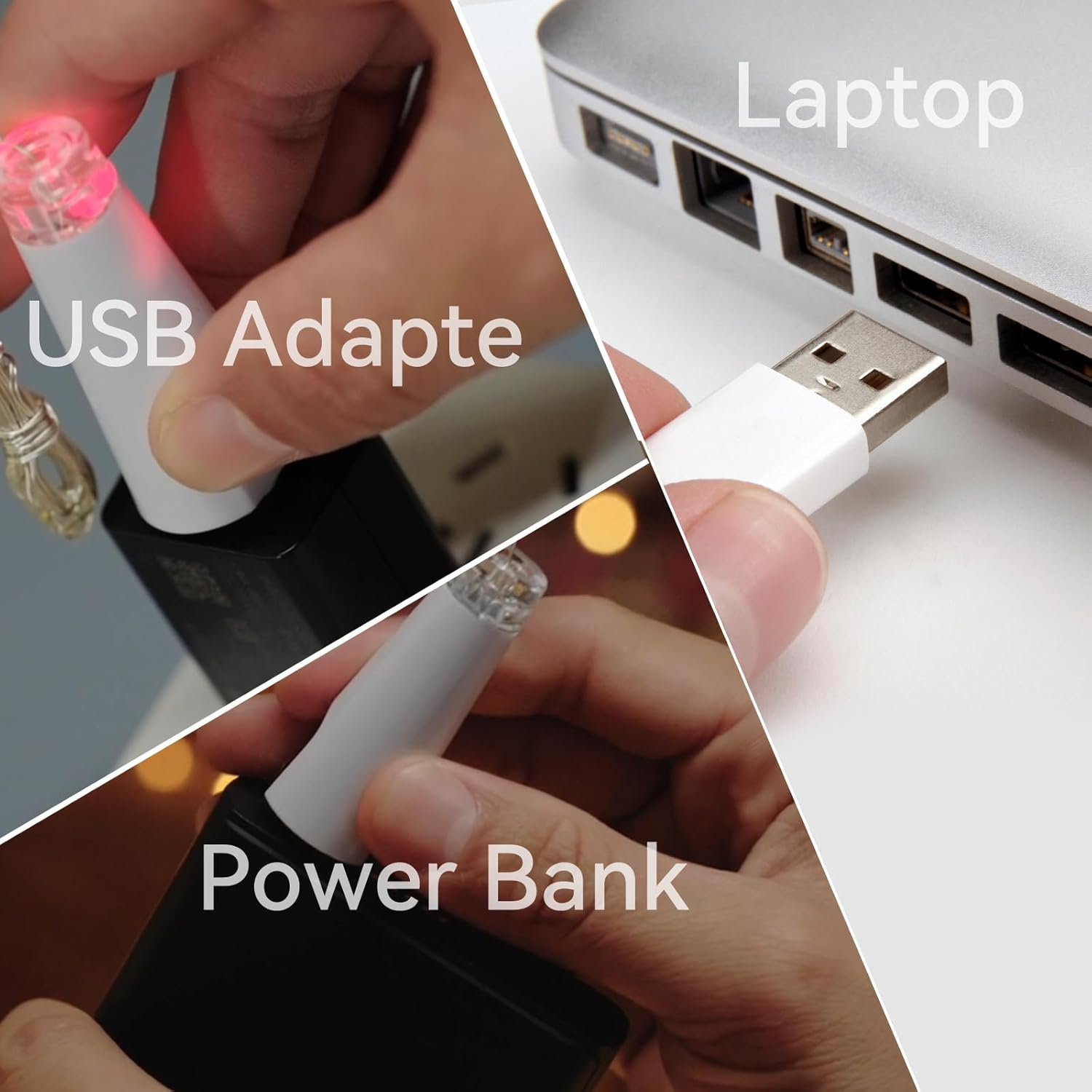 Rechargeable LED Fairy Lights &ndash;USB Powered Battery Operated String Lights, Warm White Waterproof Copper Wire Firefly Lights for Mason Jars Bedroom Wedding DIY Decor Christmas (Multicolor, 1Pack) image number 7